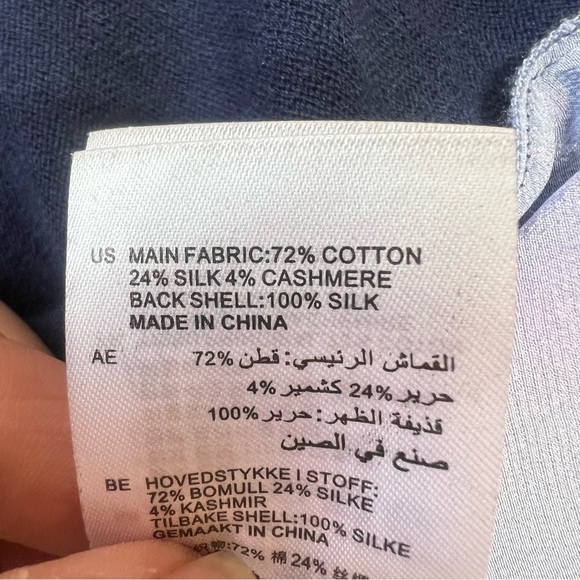 Sandro Paris Ipolit Blue Silk Cashmere Tie-Back Sweater Sheer Wrap Back Size Med - Picture 9 of 9